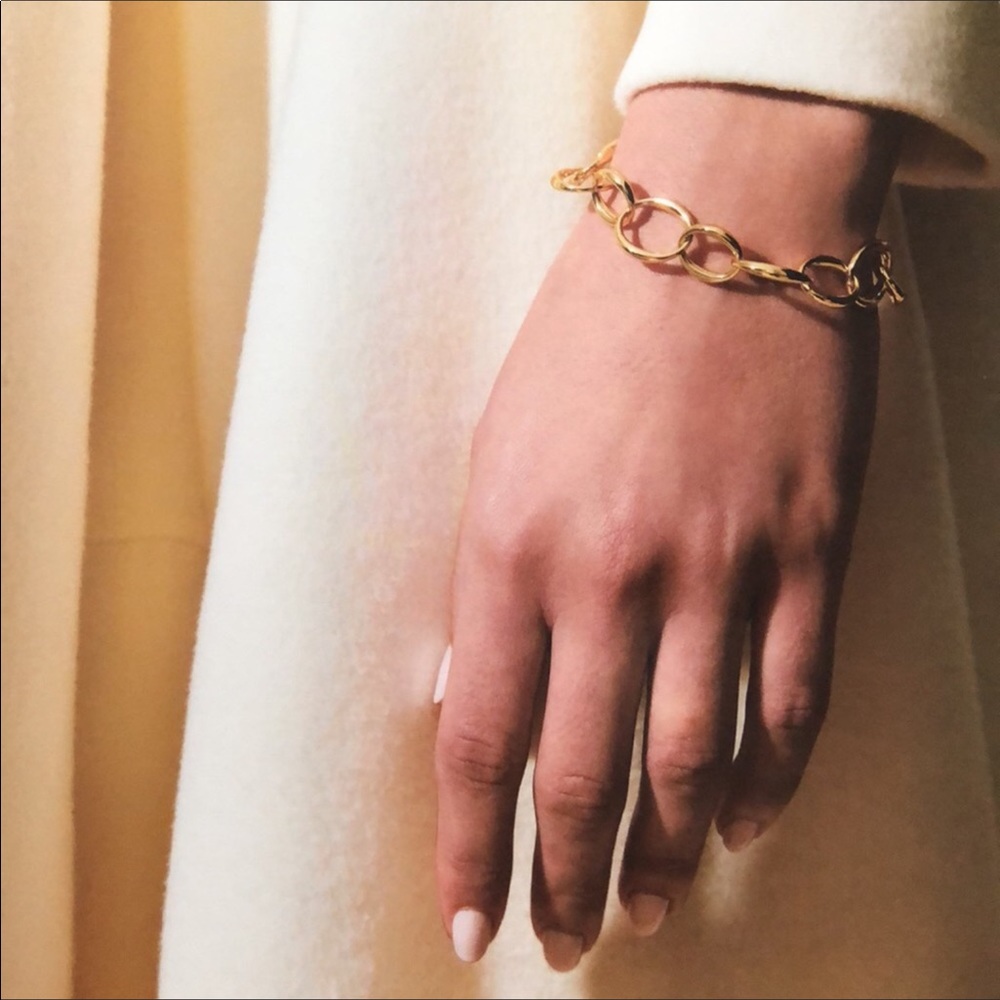 NWT Rachel Zoe x BaYou 14k Gold Plated With Love Chain Link Bracelet